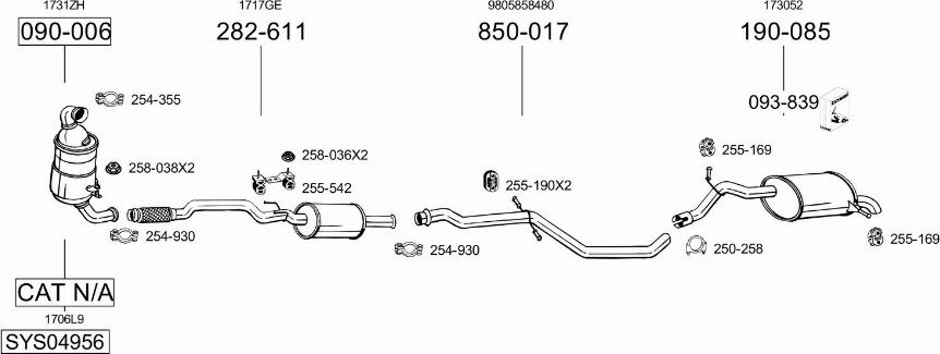 Bosal SYS04956 - Система выпуска ОГ autosila-amz.com