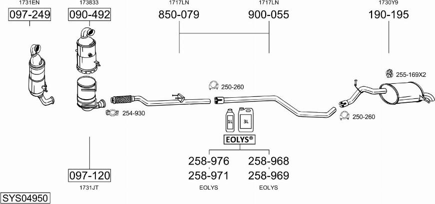 Bosal SYS04950 - Система выпуска ОГ autosila-amz.com