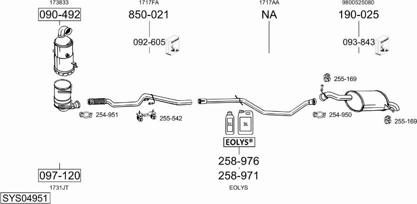 Bosal SYS04951 - Система выпуска ОГ autosila-amz.com