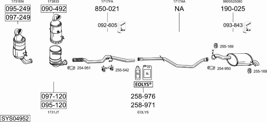 Bosal SYS04952 - Система выпуска ОГ autosila-amz.com