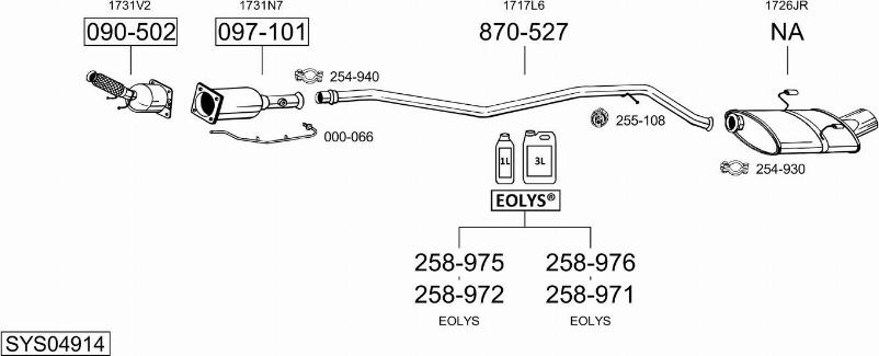 Bosal SYS04914 - Система выпуска ОГ autosila-amz.com