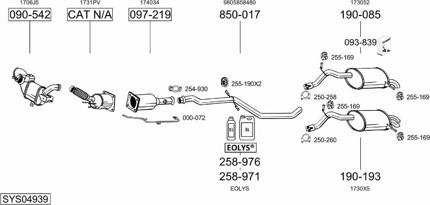 Bosal SYS04939 - Система выпуска ОГ autosila-amz.com