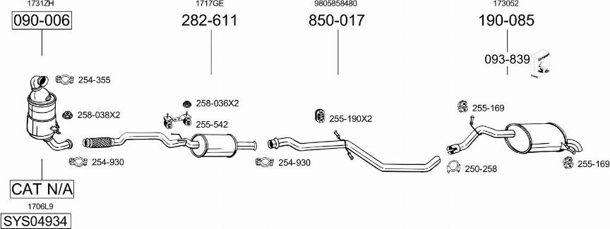 Bosal SYS04934 - Система выпуска ОГ autosila-amz.com