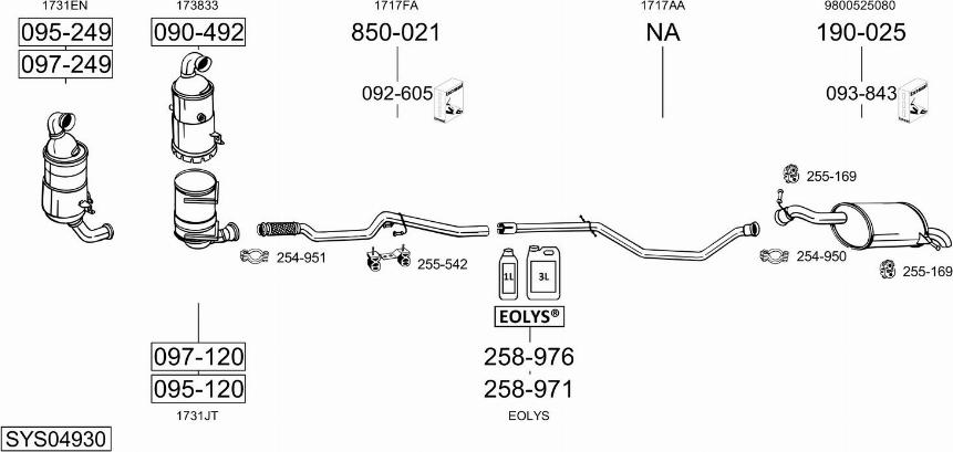 Bosal SYS04930 - Система выпуска ОГ autosila-amz.com