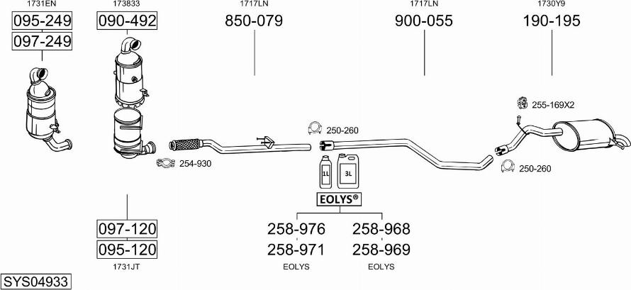 Bosal SYS04933 - Система выпуска ОГ autosila-amz.com