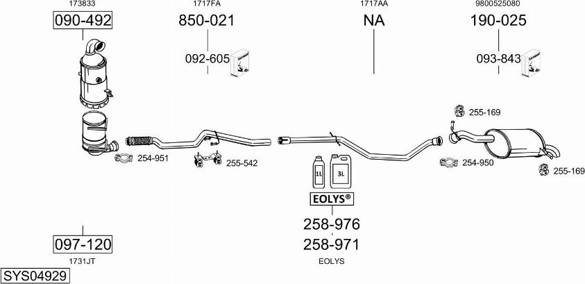 Bosal SYS04929 - Система выпуска ОГ autosila-amz.com