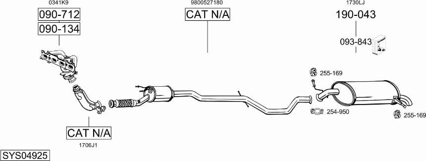 Bosal SYS04925 - Система выпуска ОГ autosila-amz.com