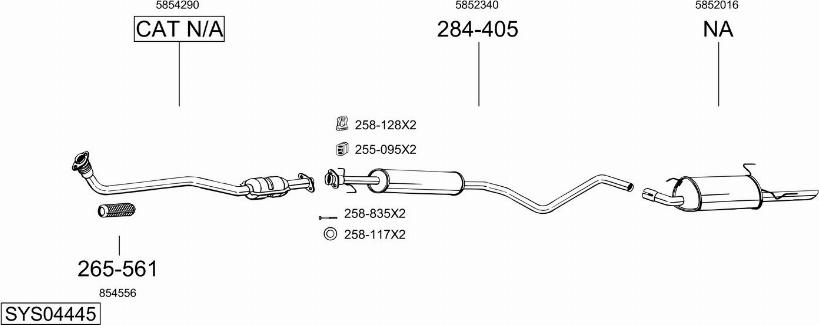 Bosal SYS04445 - Система выпуска ОГ autosila-amz.com