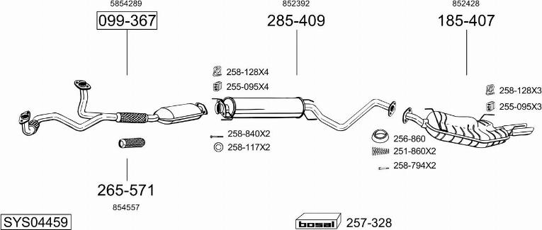 Bosal SYS04459 - Система выпуска ОГ autosila-amz.com