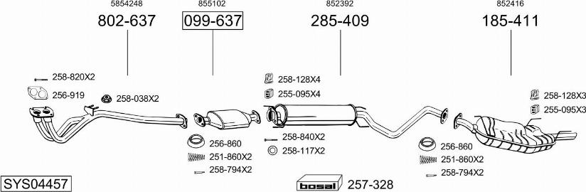Bosal SYS04457 - Система выпуска ОГ autosila-amz.com