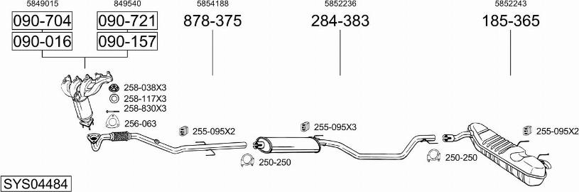 Bosal SYS04484 - Система выпуска ОГ autosila-amz.com