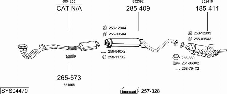 Bosal SYS04470 - Система выпуска ОГ autosila-amz.com