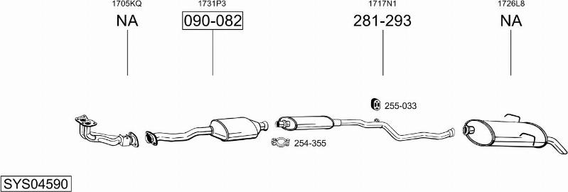 Bosal SYS04590 - Система выпуска ОГ autosila-amz.com