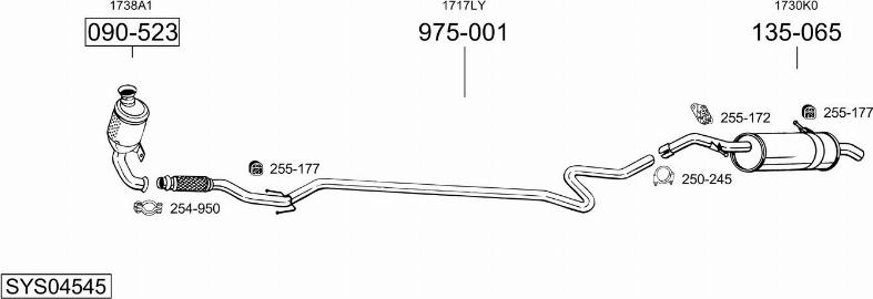 Bosal SYS04545 - Система выпуска ОГ autosila-amz.com