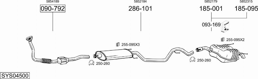 Bosal SYS04500 - Система выпуска ОГ autosila-amz.com