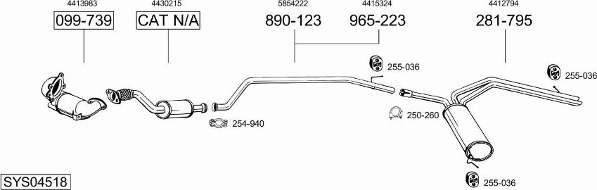 Bosal SYS04518 - Система выпуска ОГ autosila-amz.com