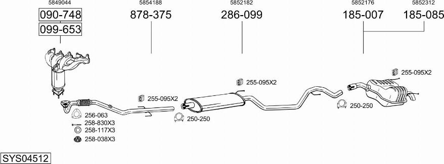 Bosal SYS04512 - Система выпуска ОГ autosila-amz.com