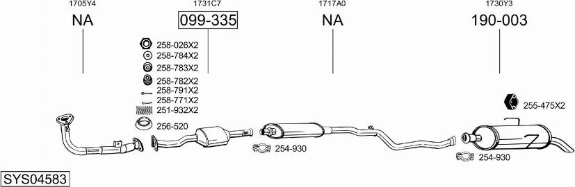 Bosal SYS04583 - Система выпуска ОГ autosila-amz.com