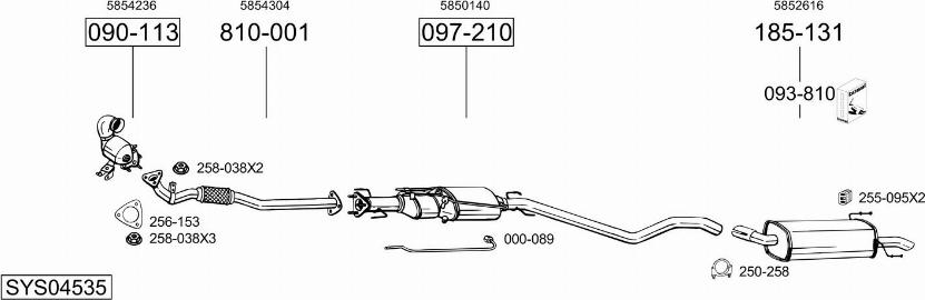 Bosal SYS04535 - Система выпуска ОГ autosila-amz.com