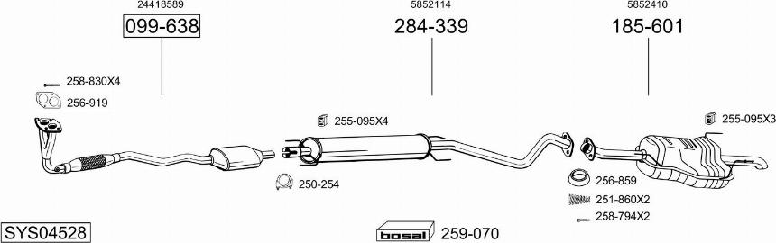 Bosal SYS04528 - Система выпуска ОГ autosila-amz.com