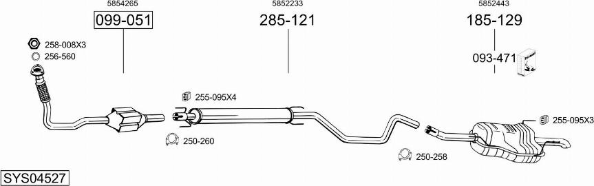 Bosal SYS04527 - Система выпуска ОГ autosila-amz.com