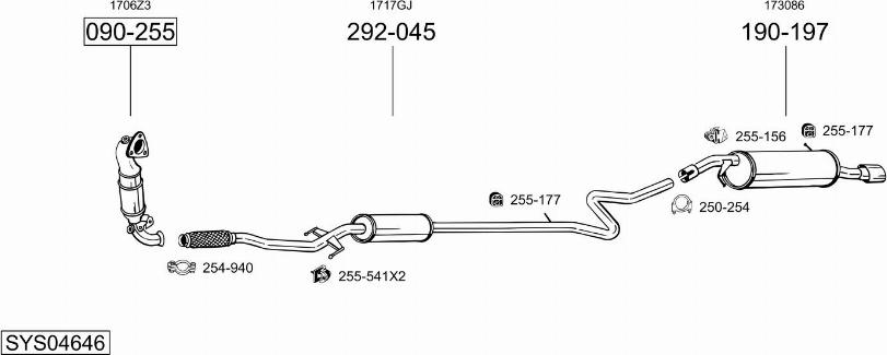 Bosal SYS04646 - Система выпуска ОГ autosila-amz.com