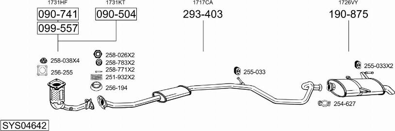 Bosal SYS04642 - Система выпуска ОГ autosila-amz.com