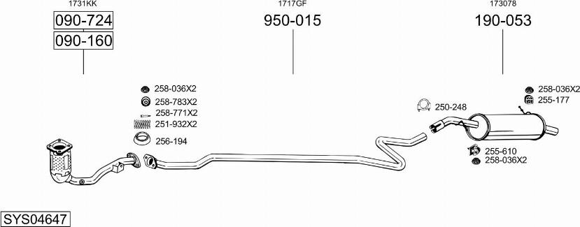 Bosal SYS04647 - Система выпуска ОГ autosila-amz.com