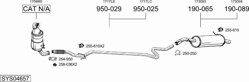 Bosal SYS04657 - Система выпуска ОГ autosila-amz.com