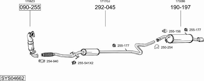 Bosal SYS04662 - Система выпуска ОГ autosila-amz.com