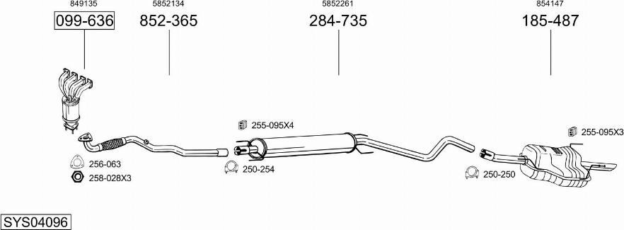 Bosal SYS04096 - Система выпуска ОГ autosila-amz.com