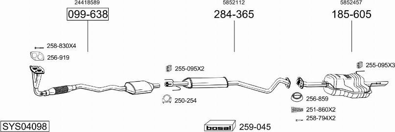 Bosal SYS04098 - Система выпуска ОГ autosila-amz.com