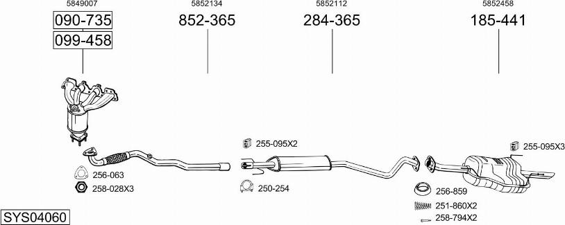 Bosal SYS04060 - Система выпуска ОГ autosila-amz.com