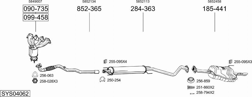 Bosal SYS04062 - Система выпуска ОГ autosila-amz.com