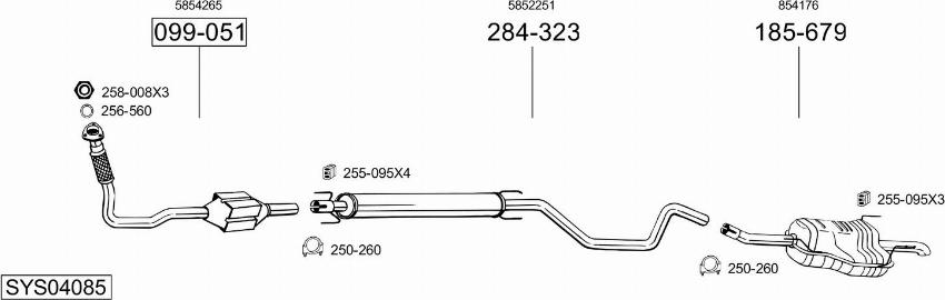 Bosal SYS04085 - Система выпуска ОГ autosila-amz.com