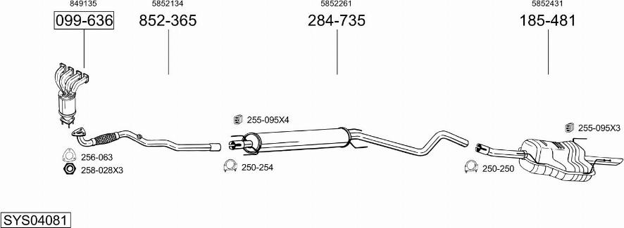 Bosal SYS04081 - Система выпуска ОГ autosila-amz.com