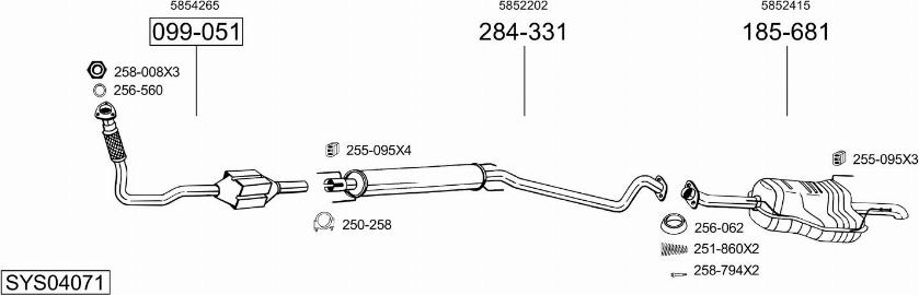 Bosal SYS04071 - Система выпуска ОГ autosila-amz.com