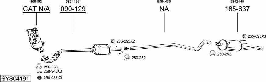 Bosal SYS04191 - Система выпуска ОГ autosila-amz.com