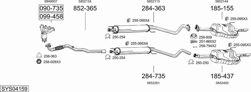 Bosal SYS04159 - Система выпуска ОГ autosila-amz.com