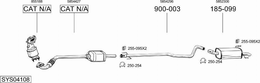 Bosal SYS04108 - Система выпуска ОГ autosila-amz.com