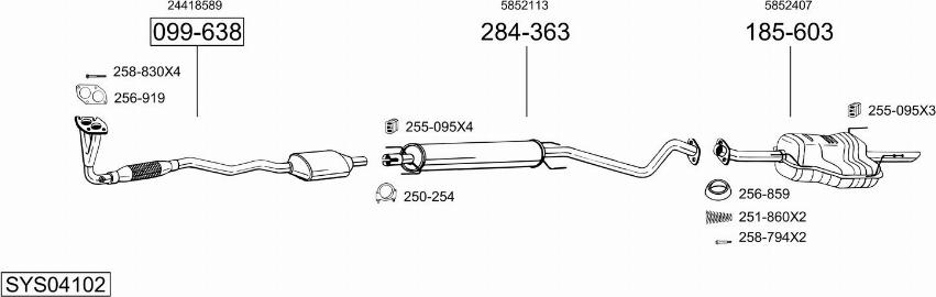 Bosal SYS04102 - Система выпуска ОГ autosila-amz.com