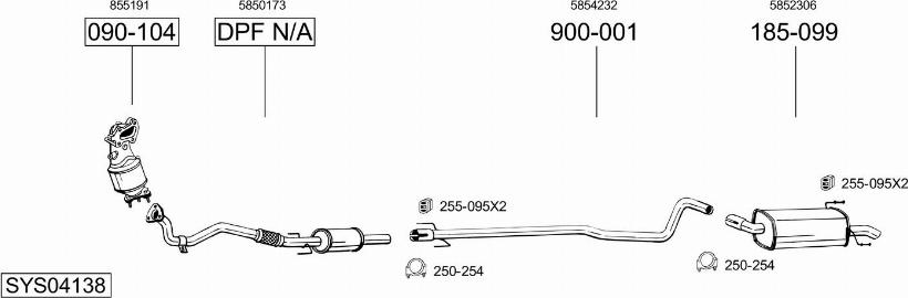 Bosal SYS04138 - Система выпуска ОГ autosila-amz.com