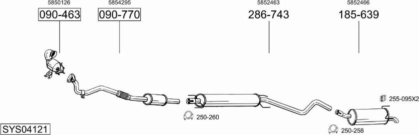 Bosal SYS04121 - Система выпуска ОГ autosila-amz.com