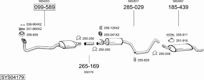 Bosal SYS04179 - Система выпуска ОГ autosila-amz.com