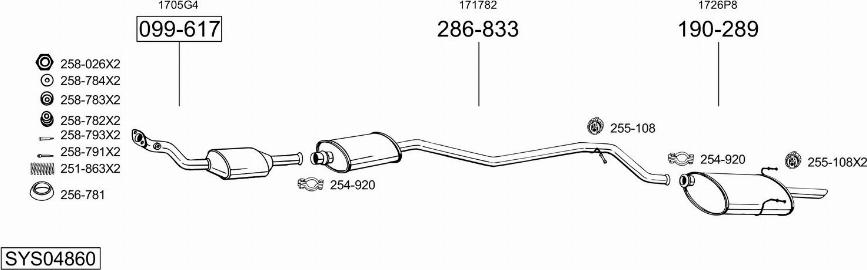 Bosal SYS04860 - Система выпуска ОГ autosila-amz.com