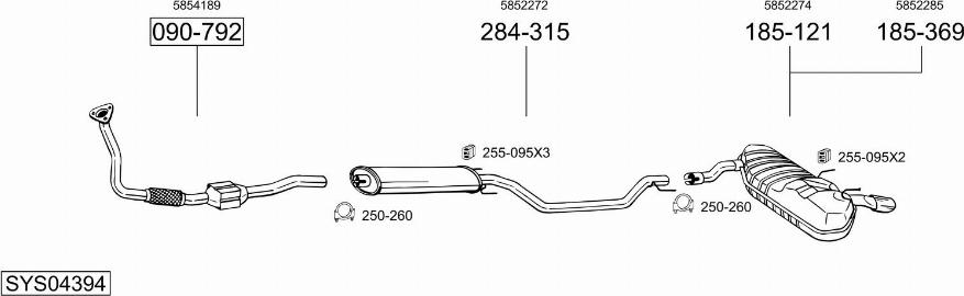 Bosal SYS04394 - Система выпуска ОГ autosila-amz.com