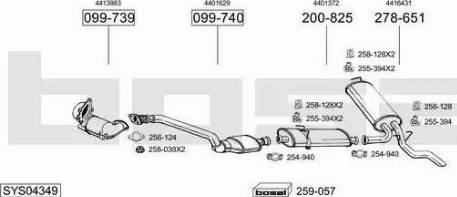 Bosal SYS04349 - Система выпуска ОГ autosila-amz.com