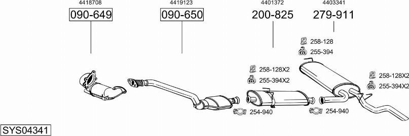 Bosal SYS04341 - Система выпуска ОГ autosila-amz.com