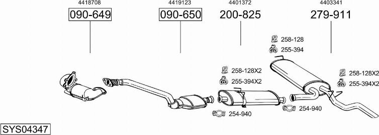 Bosal SYS04347 - Система выпуска ОГ autosila-amz.com