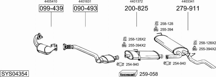 Bosal SYS04354 - Система выпуска ОГ autosila-amz.com